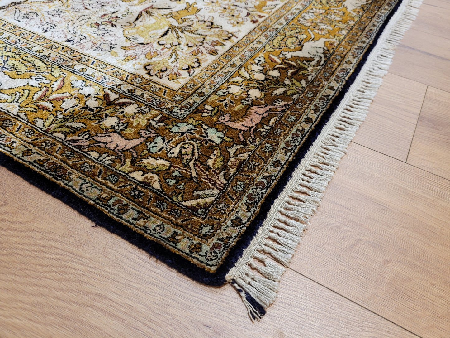 Ghom Seide auf Seide Teppich Paradiesgarten feine Knüpfung