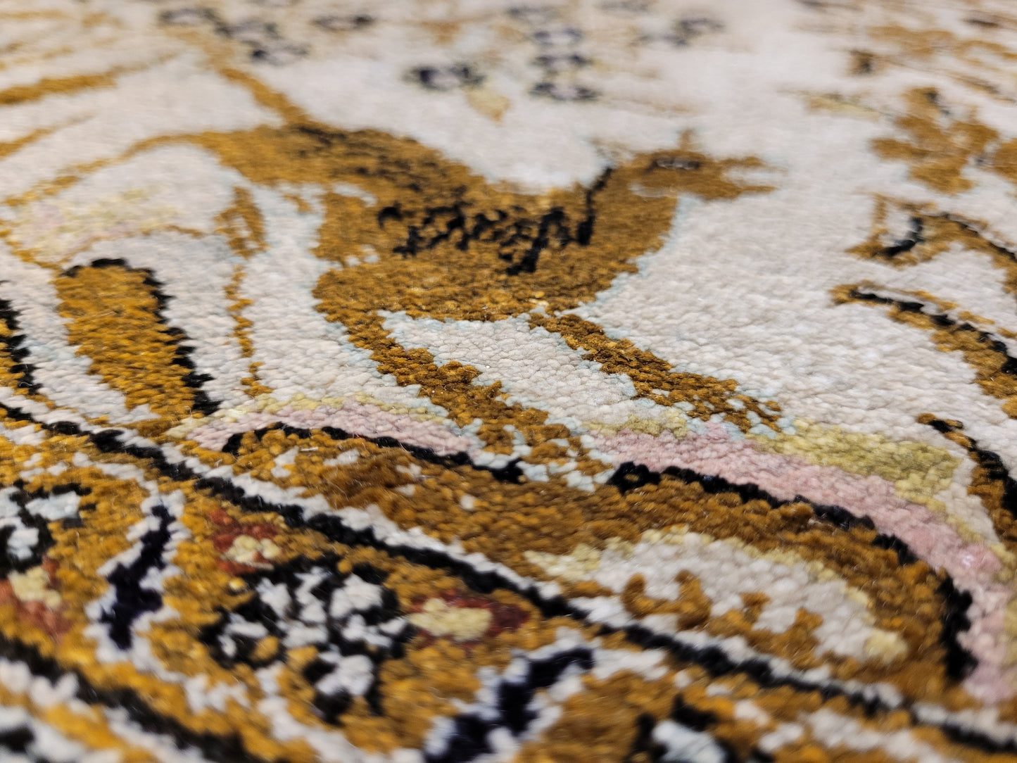 Ghom Seide auf Seide Teppich Paradiesgarten feine Knüpfung