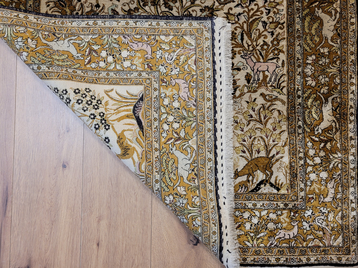 Ghom Seide auf Seide Teppich Paradiesgarten feine Knüpfung