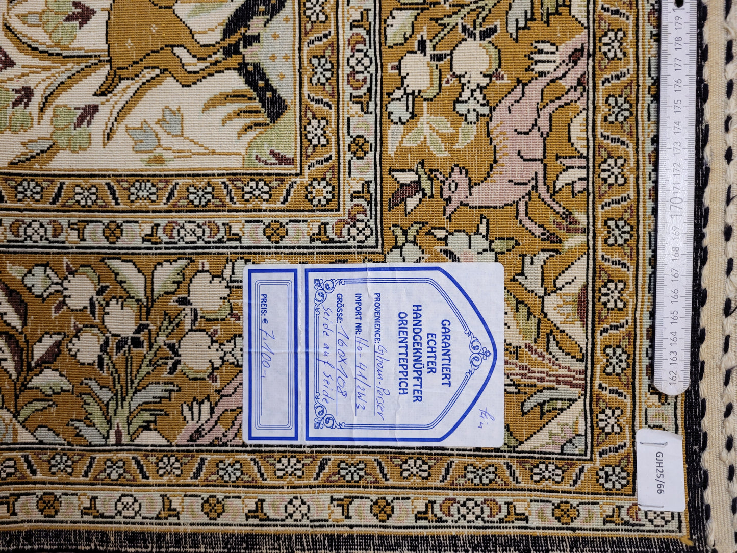 Ghom Seide auf Seide Teppich Paradiesgarten feine Knüpfung