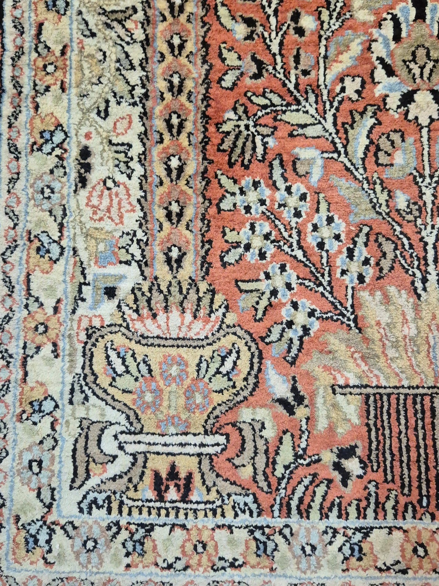 Kashmir Teppich Reine Seide Lebensbaum Motiv feine Knüpfung