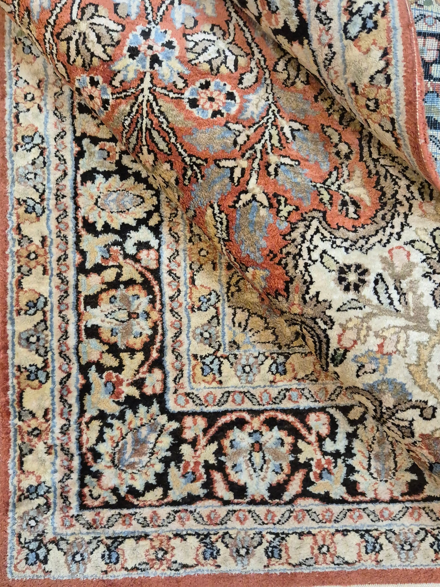 Kashmir Teppich Reine Seide Lebensbaum Motiv feine Knüpfung