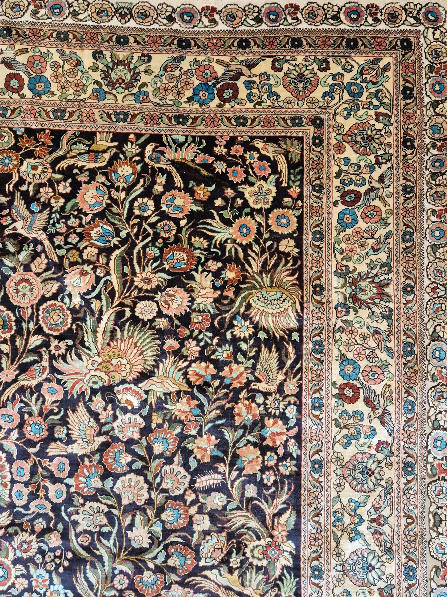 Hereke Seide Teppich China Naturseide florales Muster sehr fein