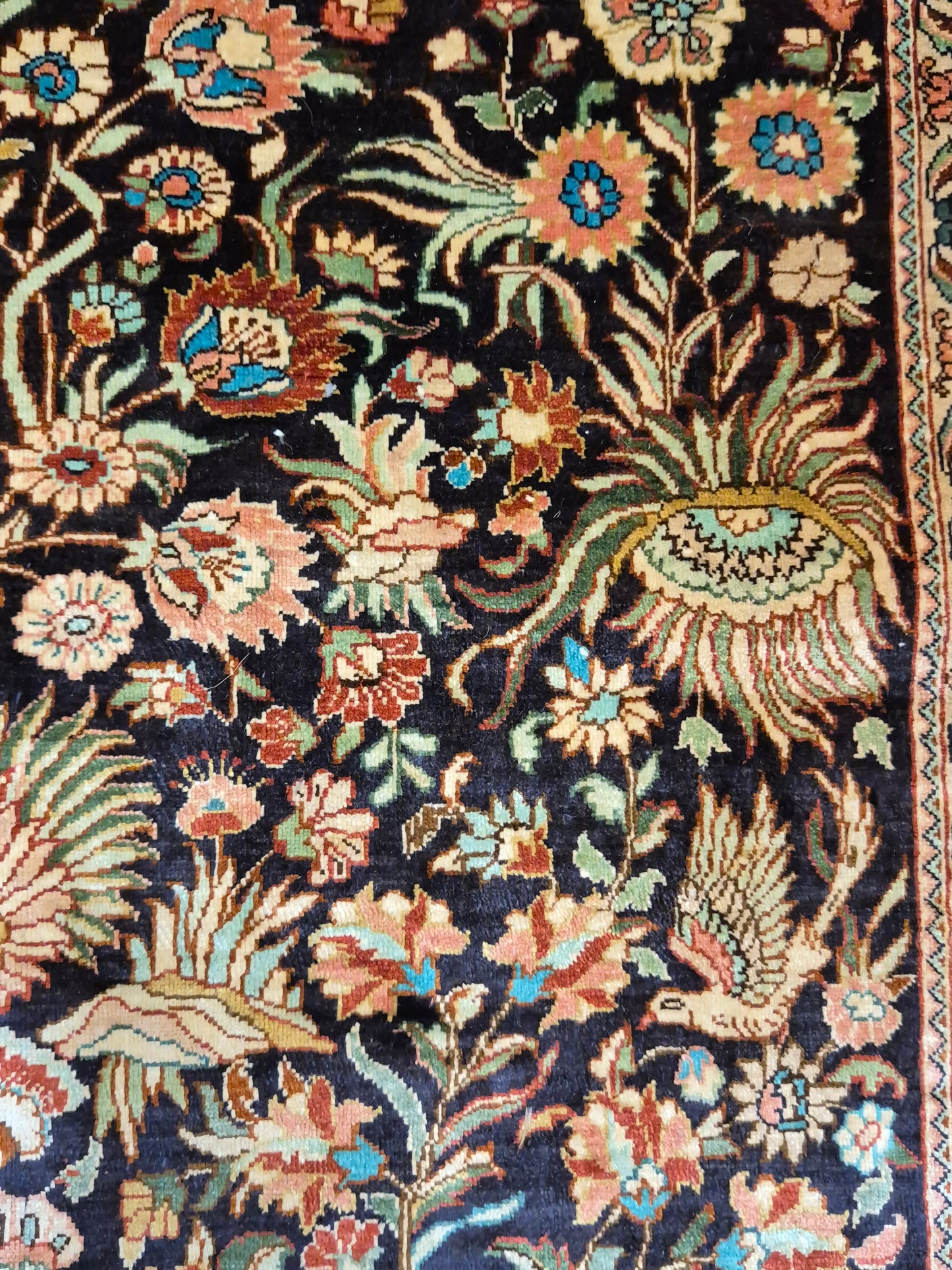 Hereke Seide Teppich China Naturseide florales Muster sehr fein