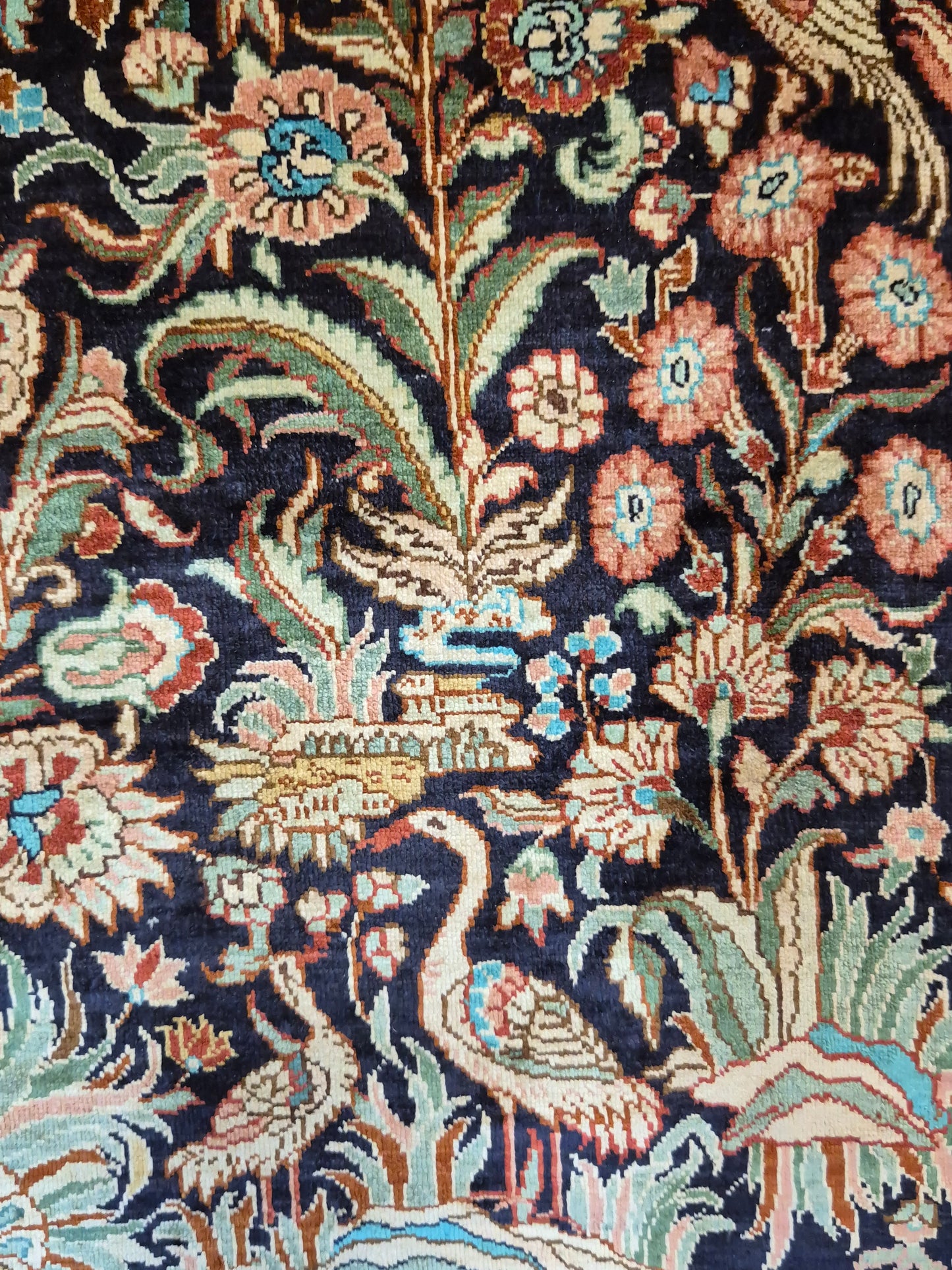 Hereke Seide Teppich China Naturseide florales Muster sehr fein