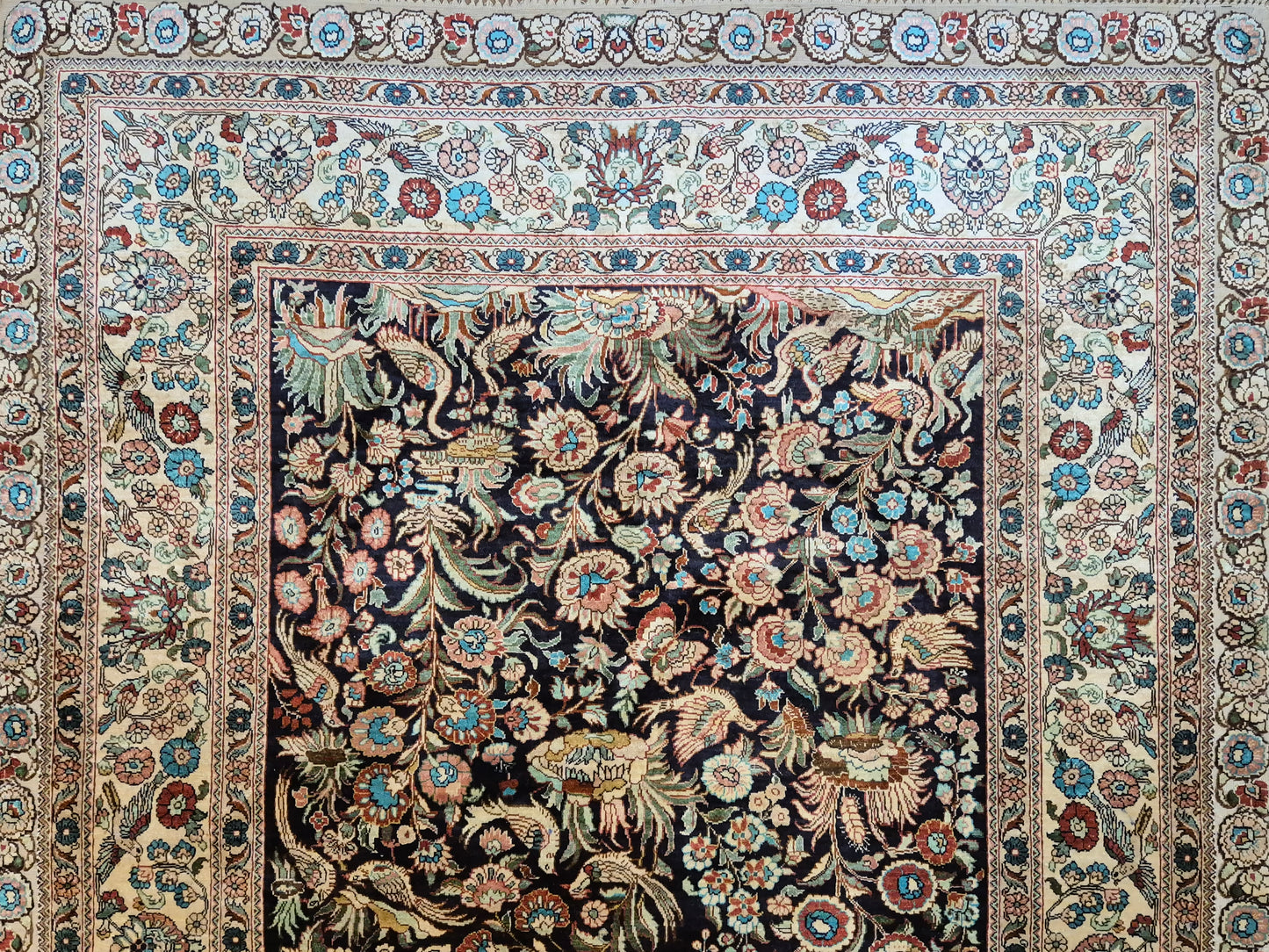 Hereke Seide Teppich China Naturseide florales Muster sehr fein