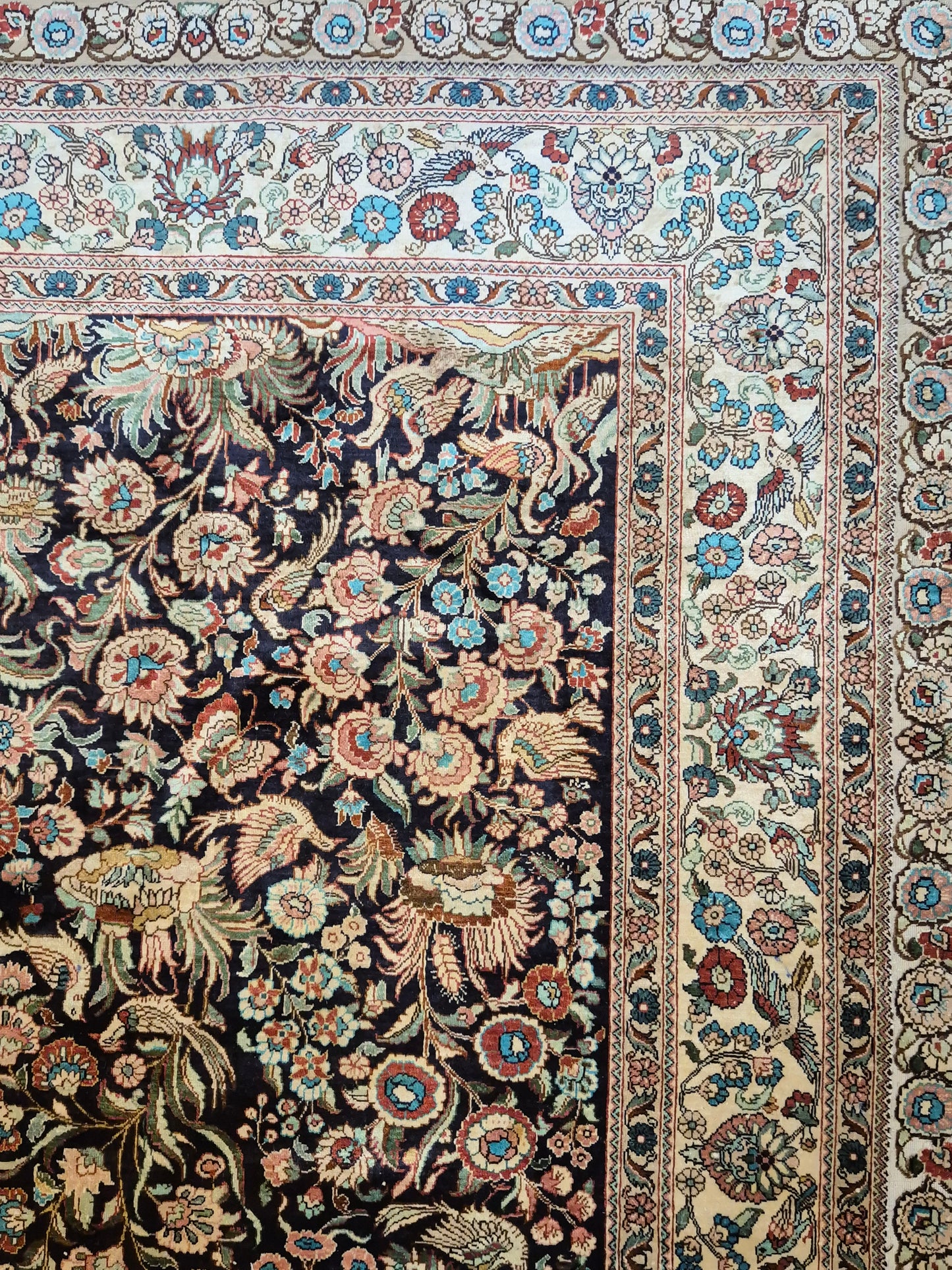 Hereke Seide Teppich China Naturseide florales Muster sehr fein