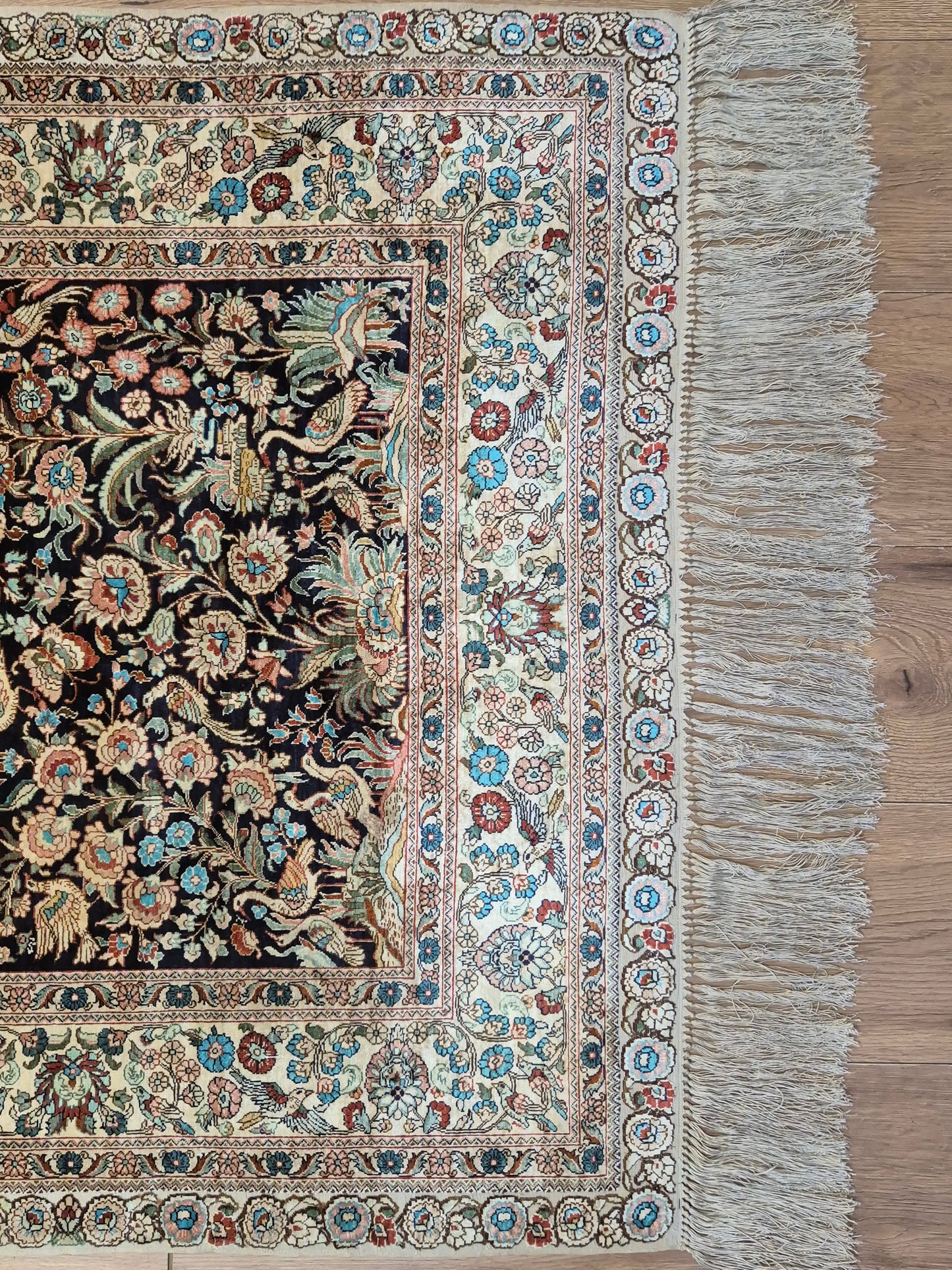 Hereke Seide Teppich China Naturseide florales Muster sehr fein