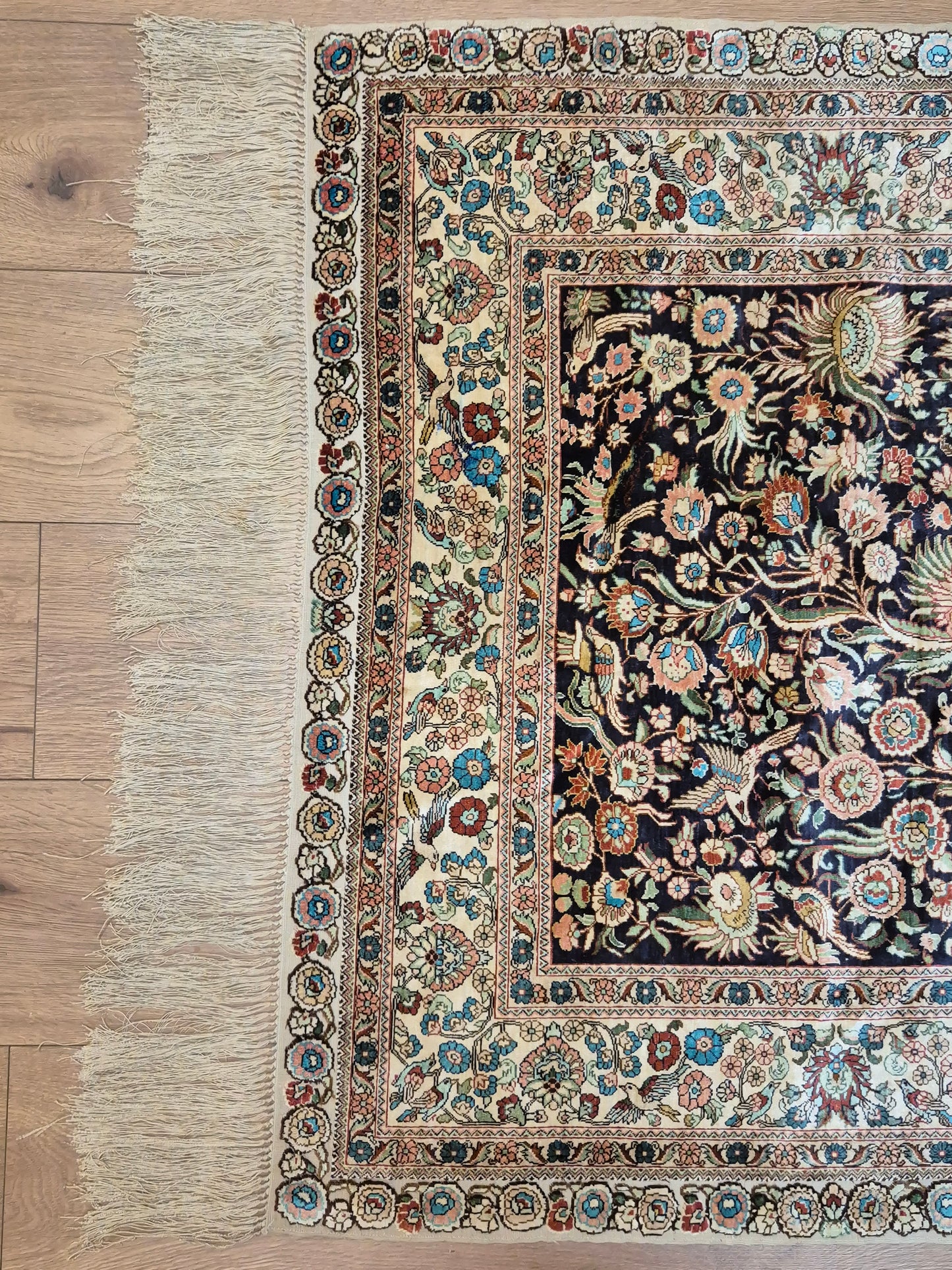 Hereke Seide Teppich China Naturseide florales Muster sehr fein