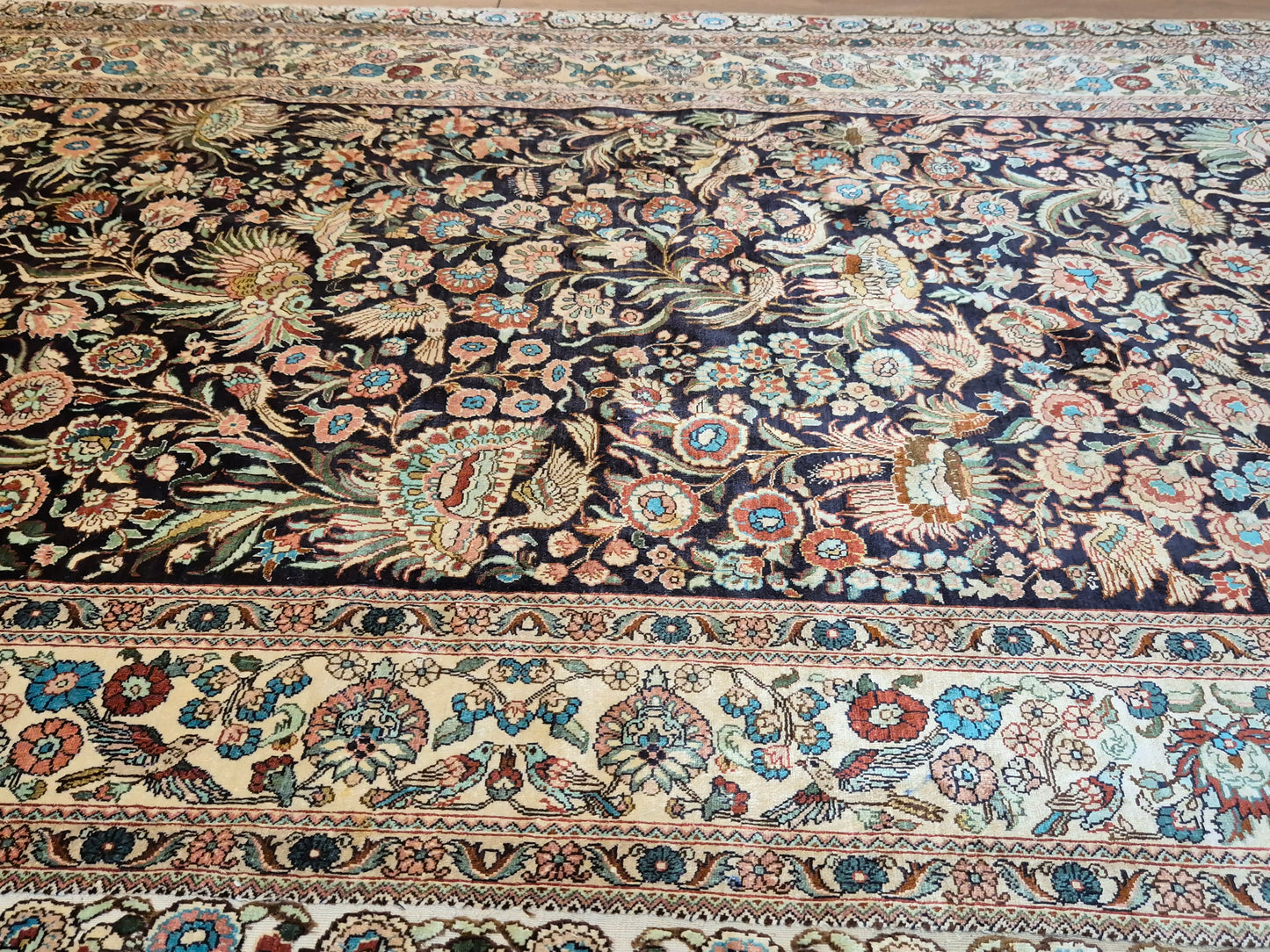 Hereke Seide Teppich China Naturseide florales Muster sehr fein