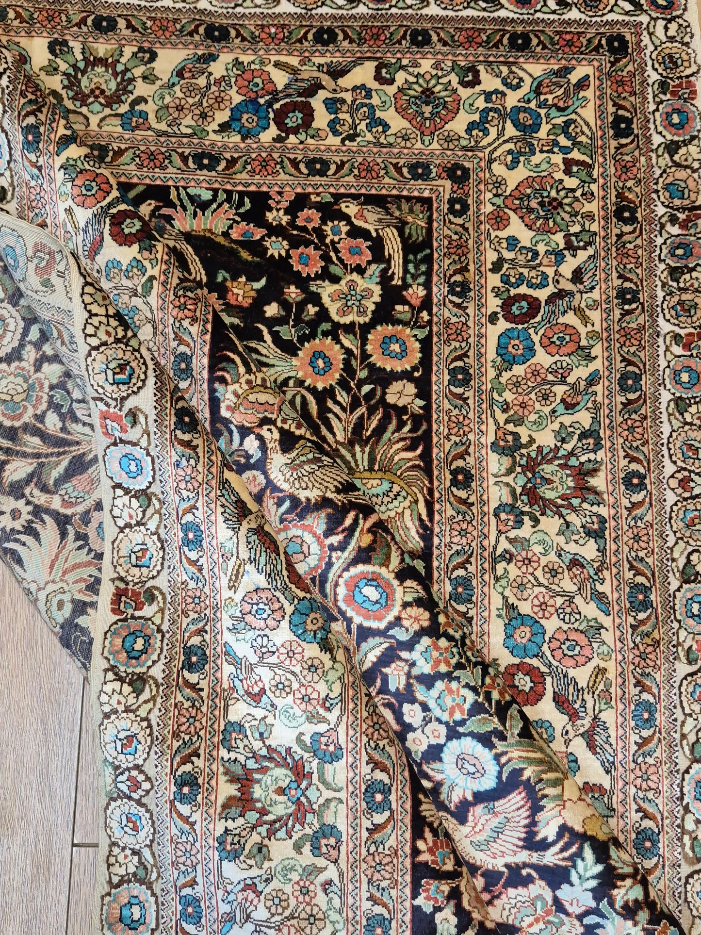 Hereke Seide Teppich China Naturseide florales Muster sehr fein