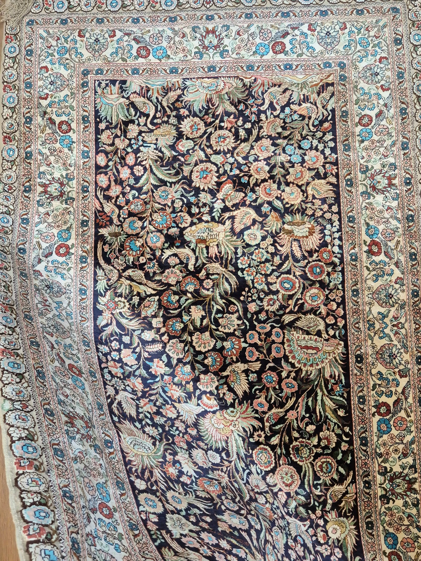 Hereke Seide Teppich China Naturseide florales Muster sehr fein