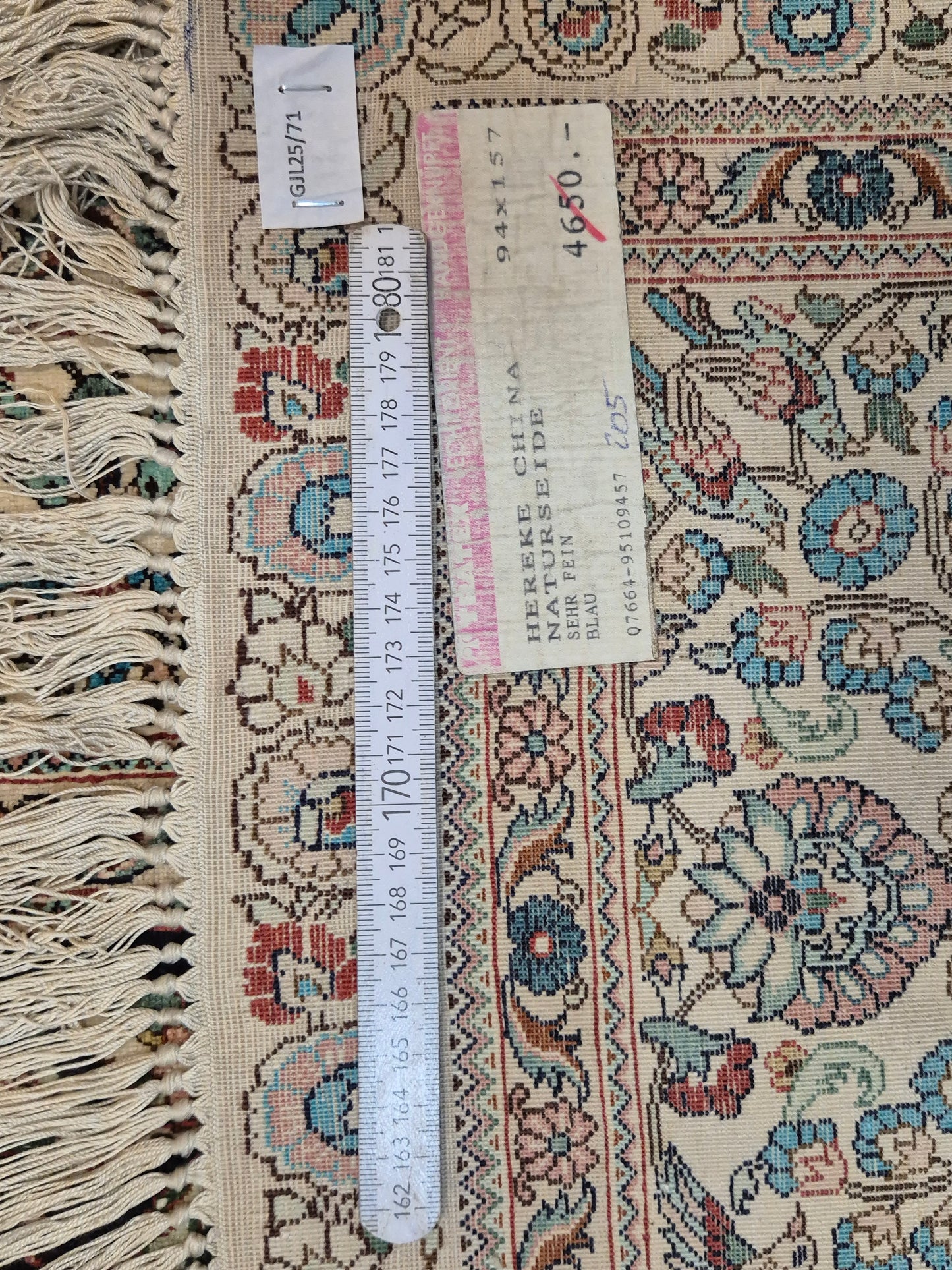 Hereke Seide Teppich China Naturseide florales Muster sehr fein