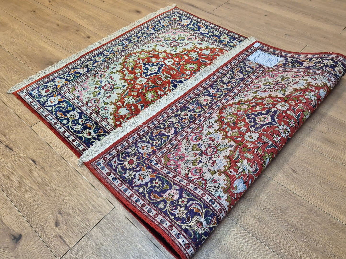 Ghom Seide Teppich Seide auf Seide Medaillon florales Muster