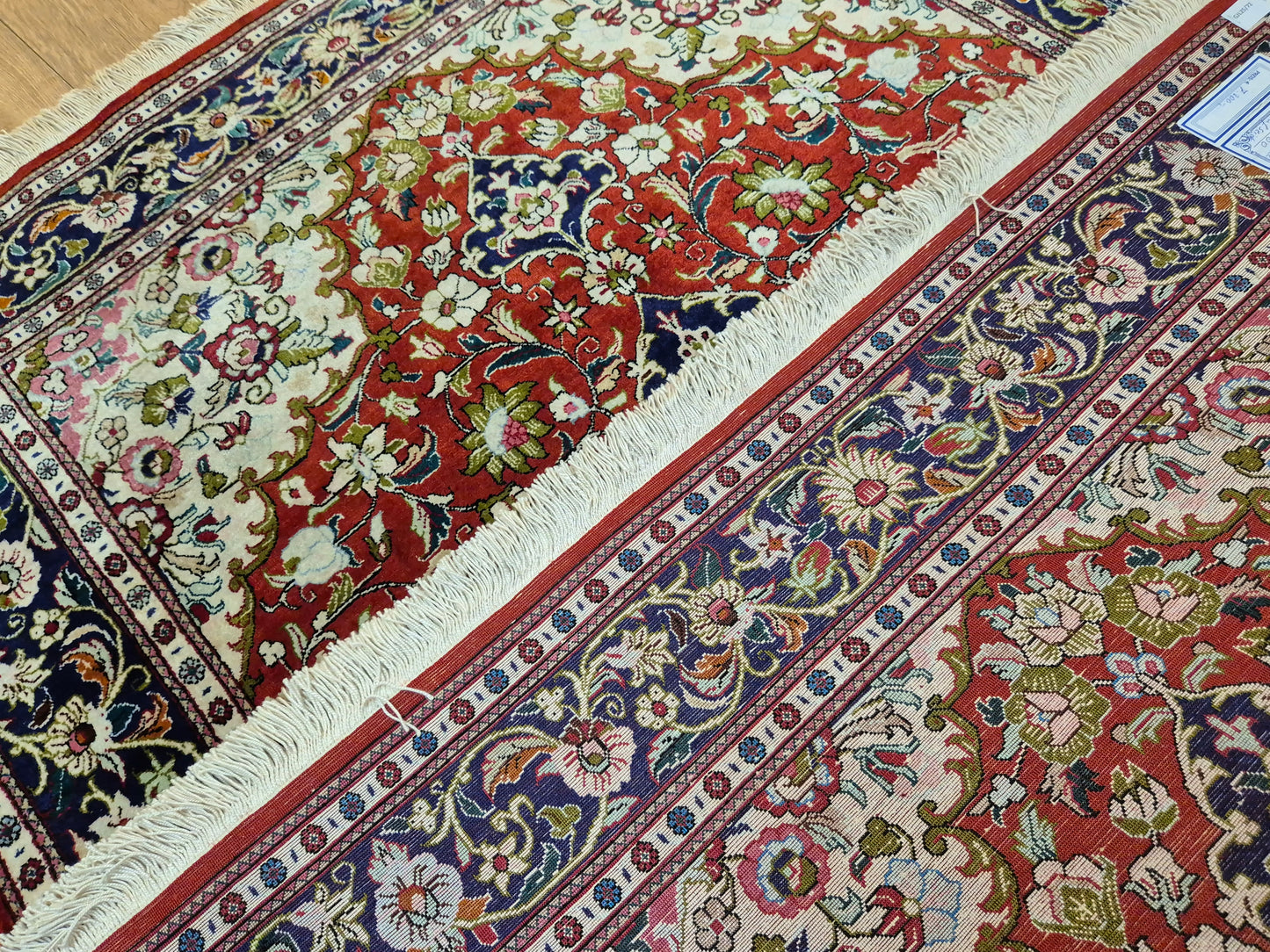 Ghom Seide Teppich Seide auf Seide Medaillon florales Muster