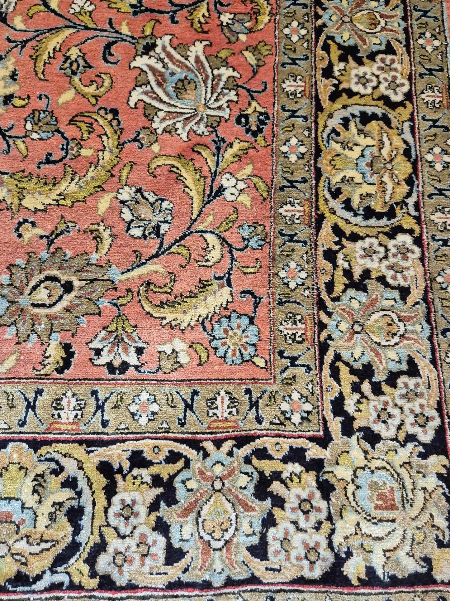 Ghom Seide Teppich Seide auf Seide florales Medaillon feine Knüpfung