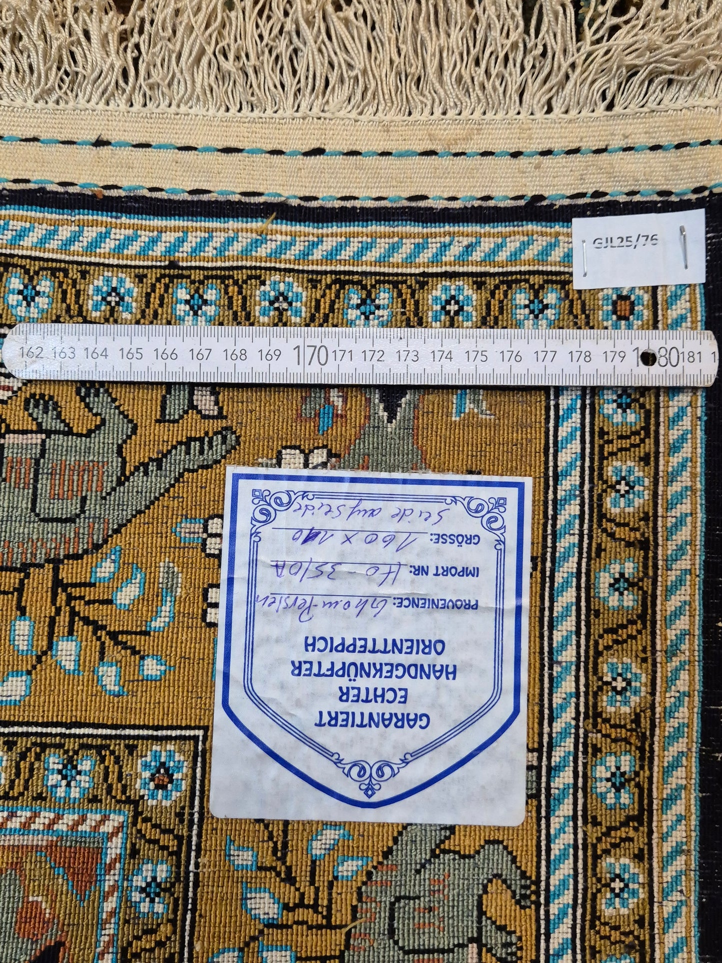 Ghom Seide Teppich Seide auf Seide Jagdmotiv feine Knüpfung