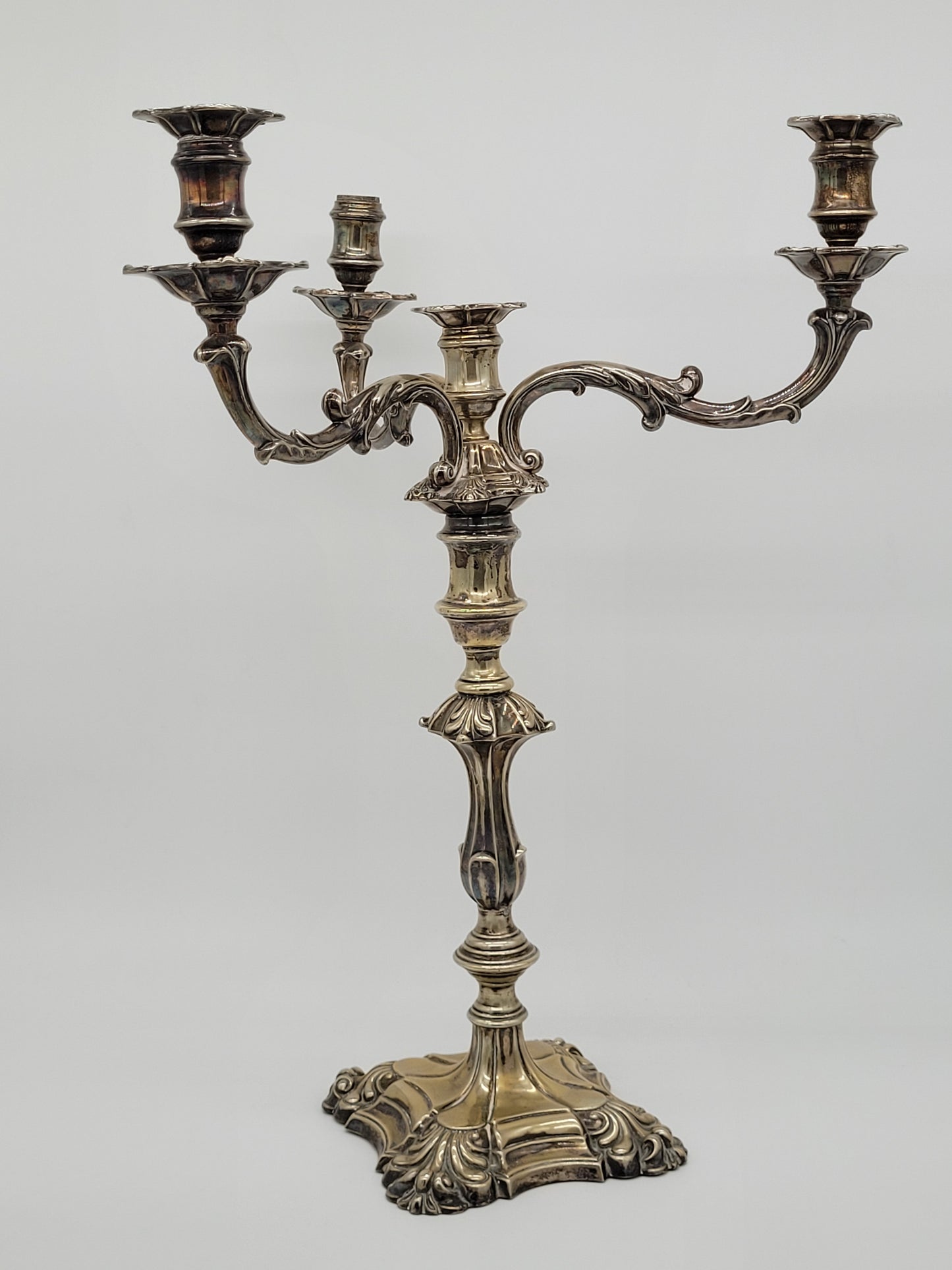 Kerzenständer Kerzenhalter Versilbert drei flammig im Antiken Stil Kandelaber