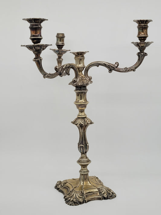 Kerzenständer Kerzenhalter Versilbert drei flammig im Antiken Stil Kandelaber