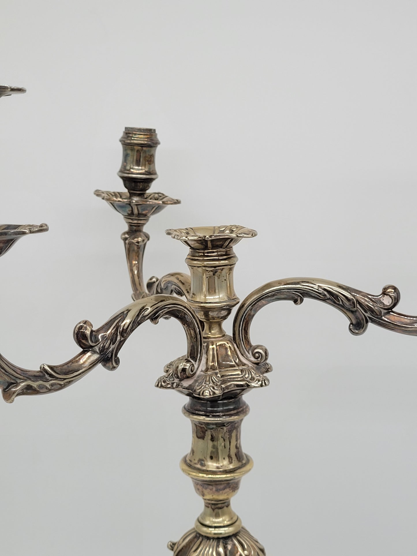 Kerzenständer Kerzenhalter Versilbert drei flammig im Antiken Stil Kandelaber