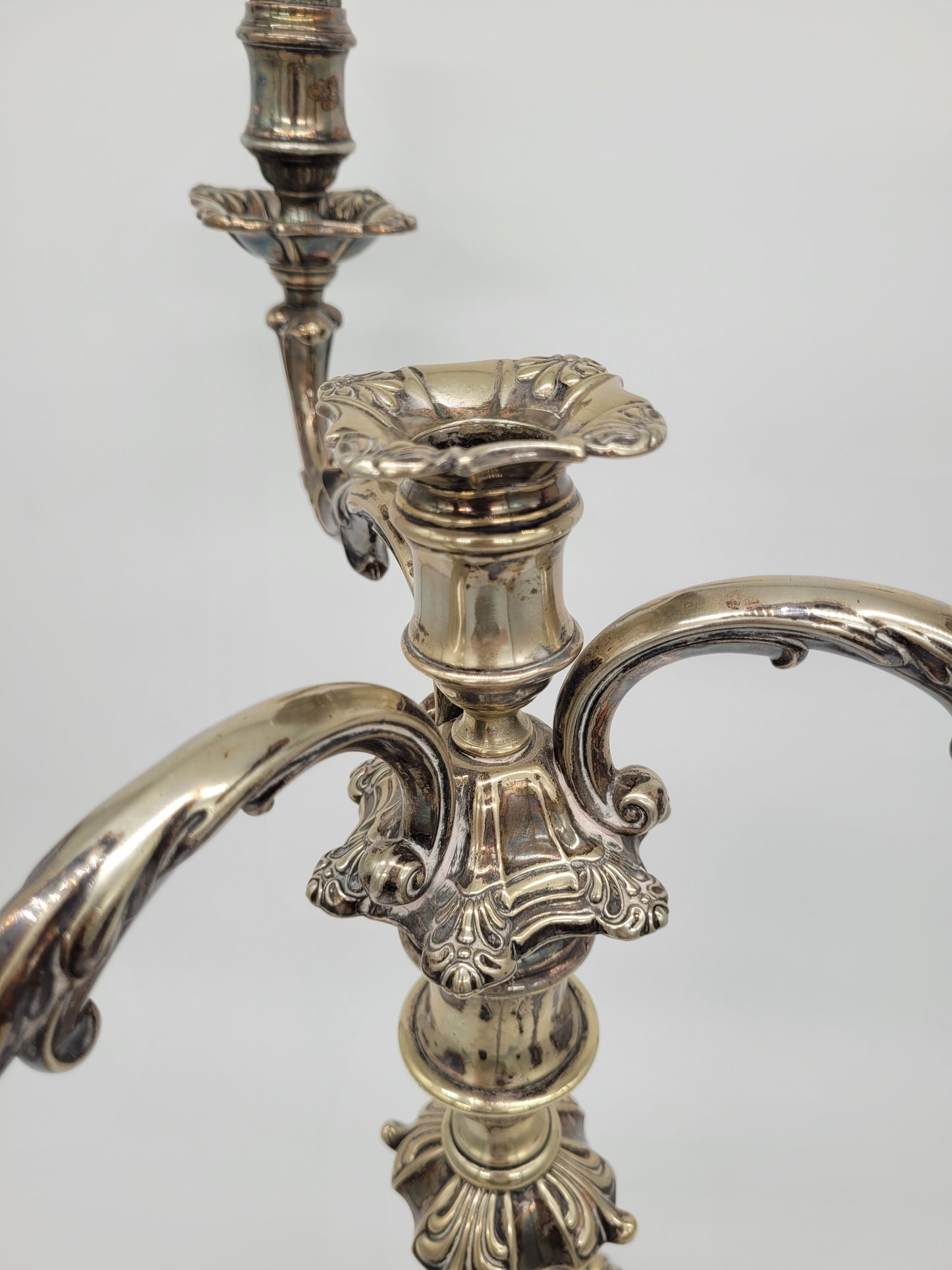 Kerzenständer Kerzenhalter Versilbert drei flammig im Antiken Stil Kandelaber