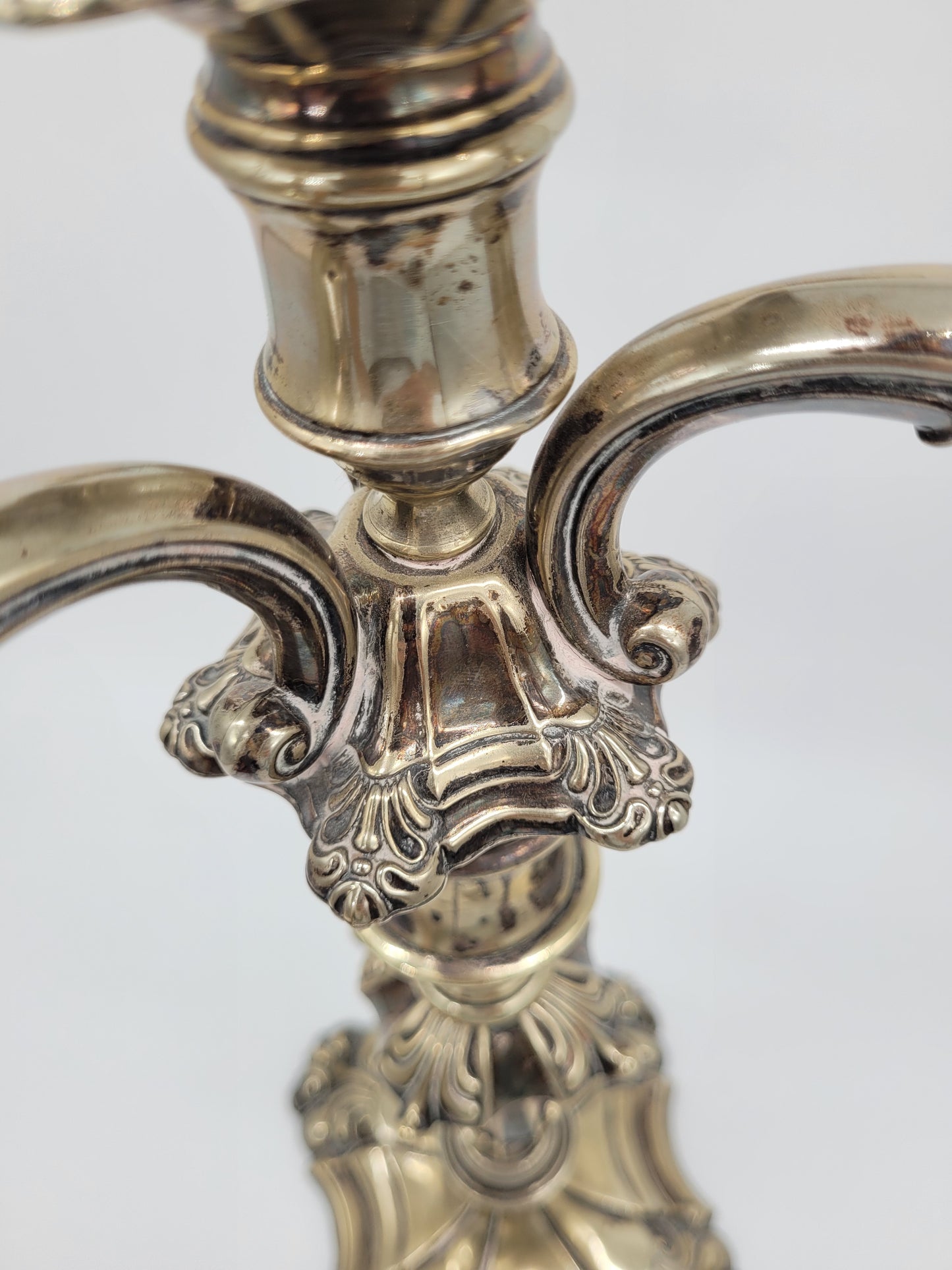 Kerzenständer Kerzenhalter Versilbert drei flammig im Antiken Stil Kandelaber