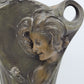 Paar Bronze Vasen Blumenvasen im Jugendstil Art Nouveau Frauenmotive