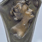 Paar Bronze Vasen Blumenvasen im Jugendstil Art Nouveau Frauenmotive