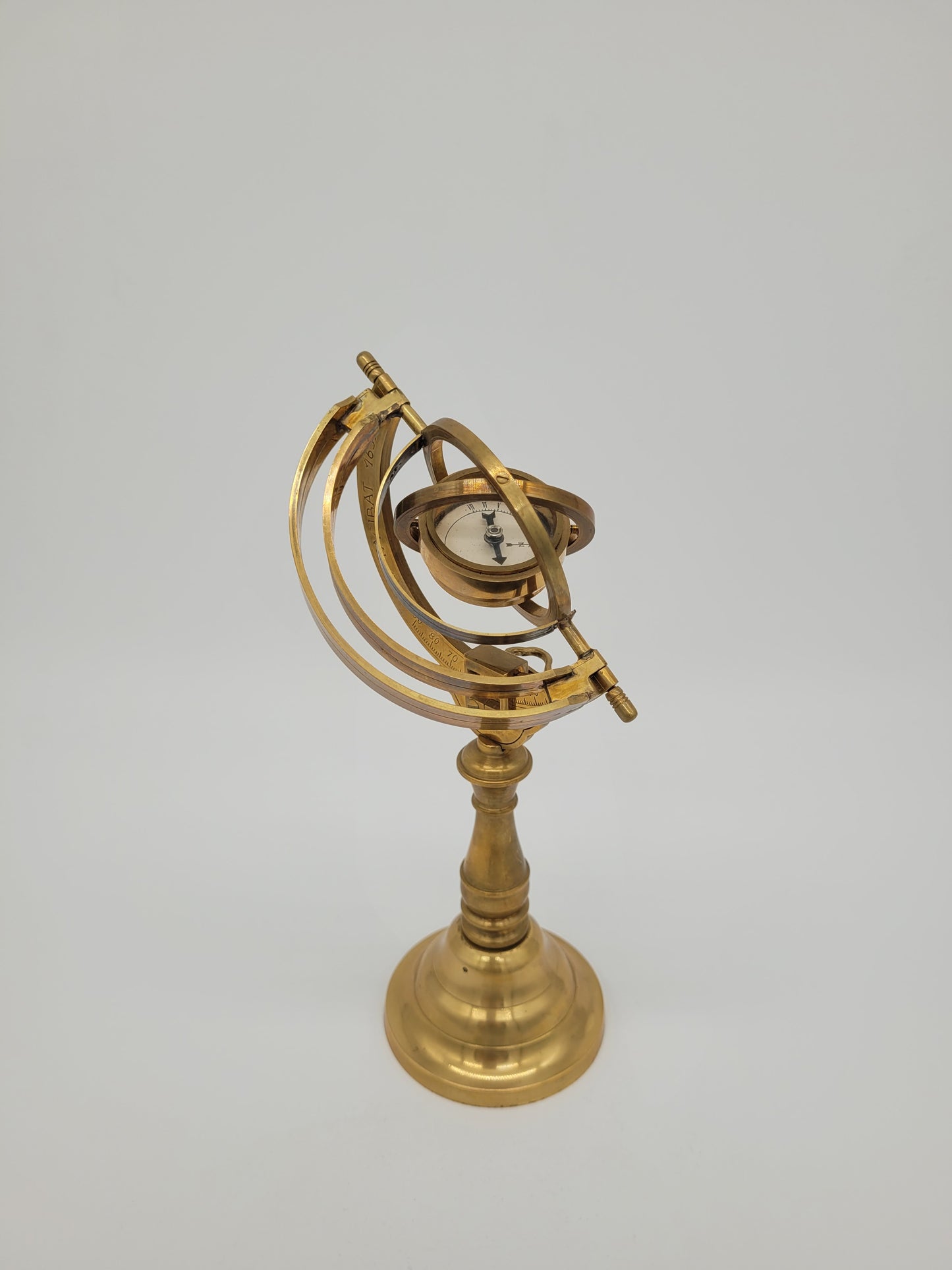 Messing Armillarsphäre Weltmaschine mit Kompass PG FACIBAT 1692 Vintage