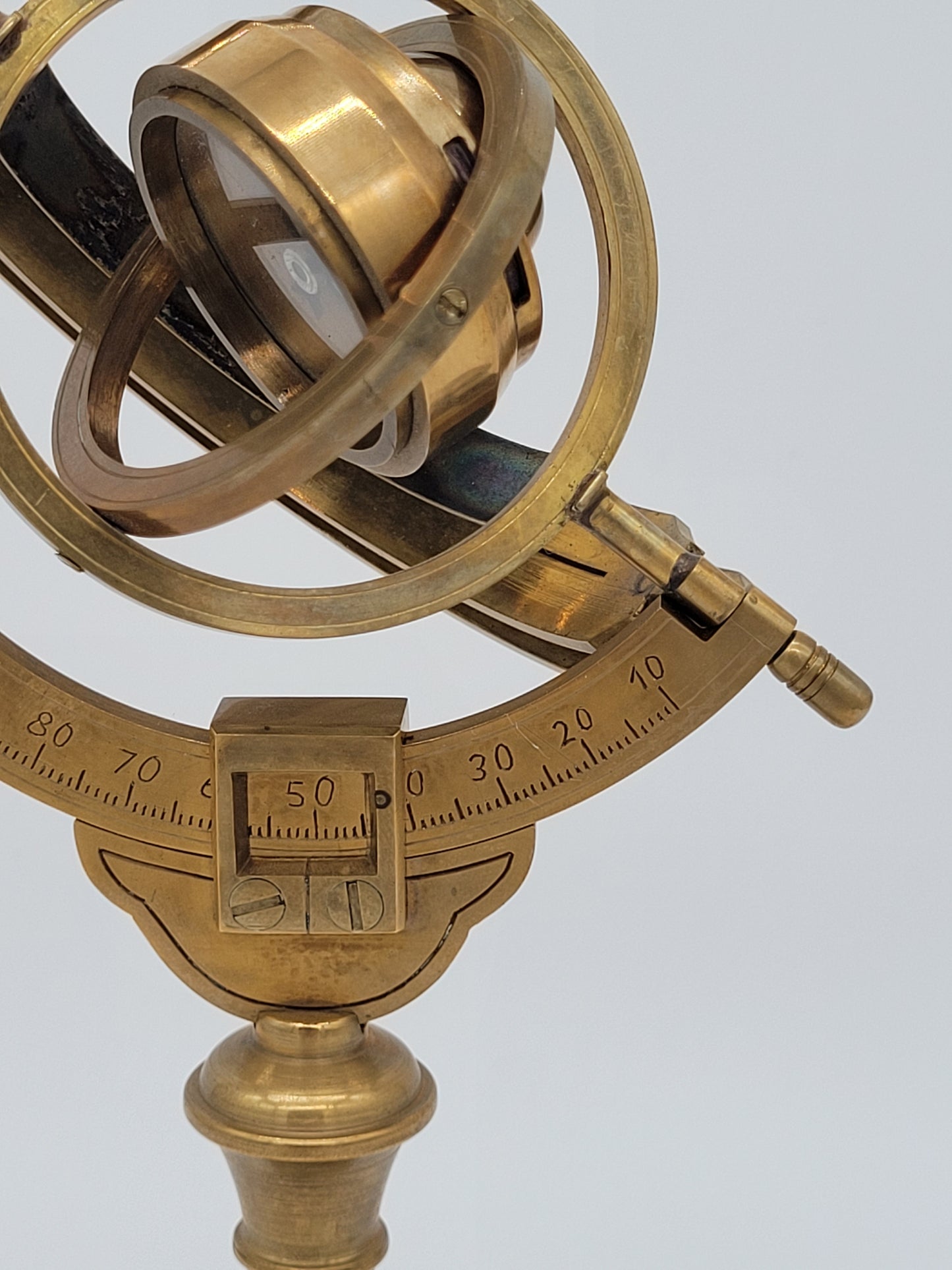 Messing Armillarsphäre Weltmaschine mit Kompass PG FACIBAT 1692 Vintage