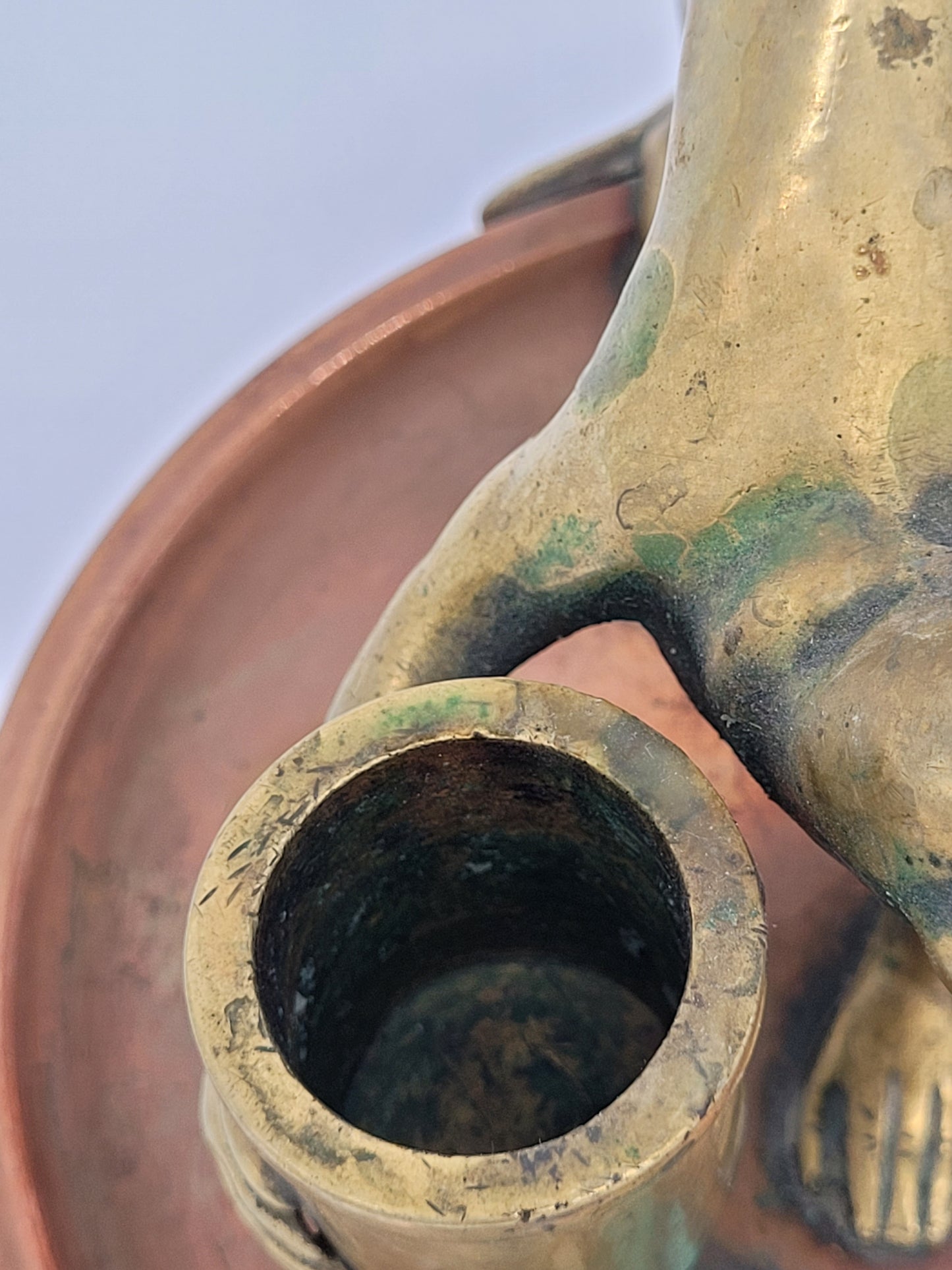 Kerzenständer Kerzenhalter Bronze Kupfer Figur eines Affen Vintage Dekoration