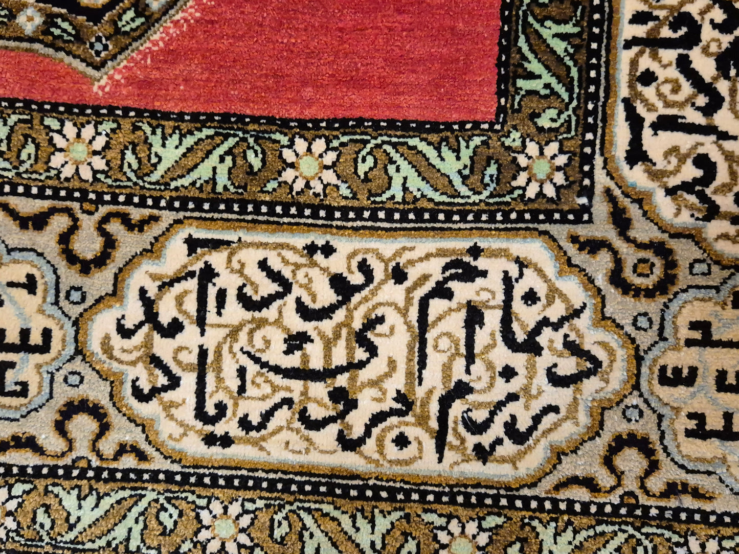 Ghom Seide Teppich Seide auf Seide figürliche Szene feine Knüpfung