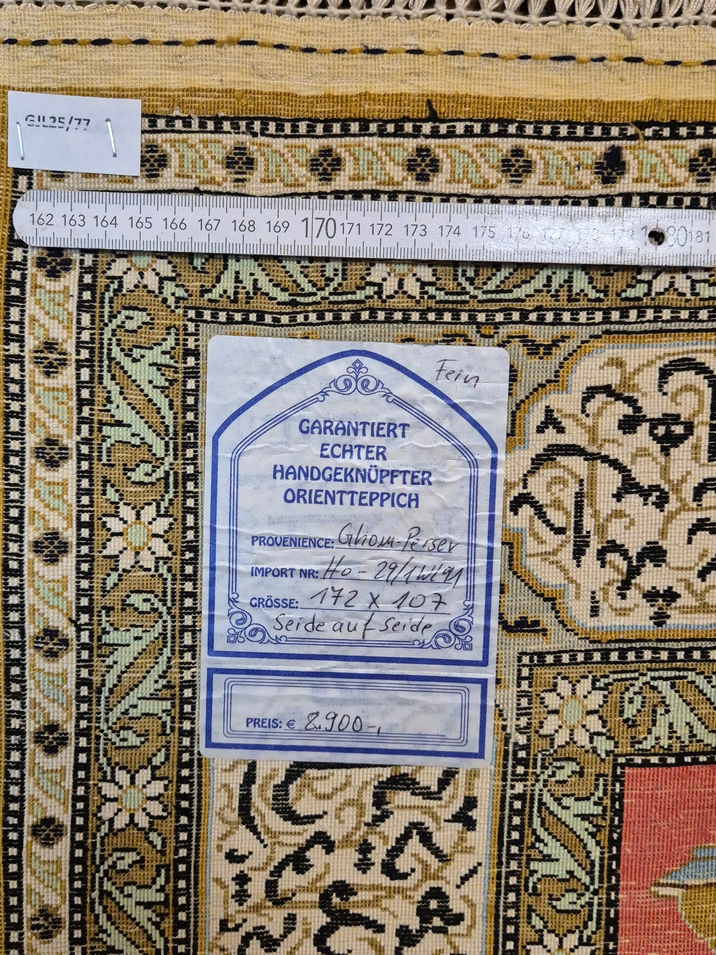 Ghom Seide Teppich Seide auf Seide figürliche Szene feine Knüpfung