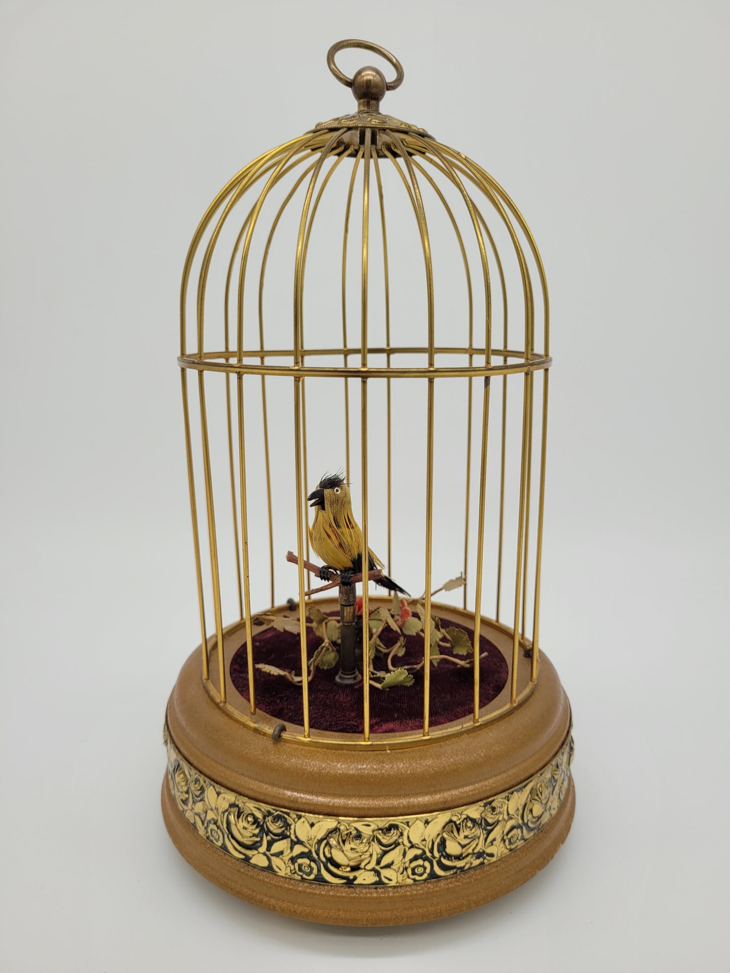 Singvogelautomat Spieluhr Griesbaum Singender Vogel im Käfig Vintage