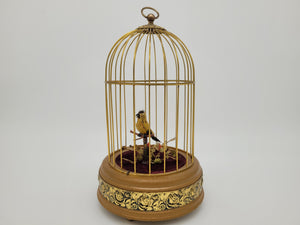 Singvogelautomat Spieluhr Griesbaum Singender Vogel im Käfig Vintage
