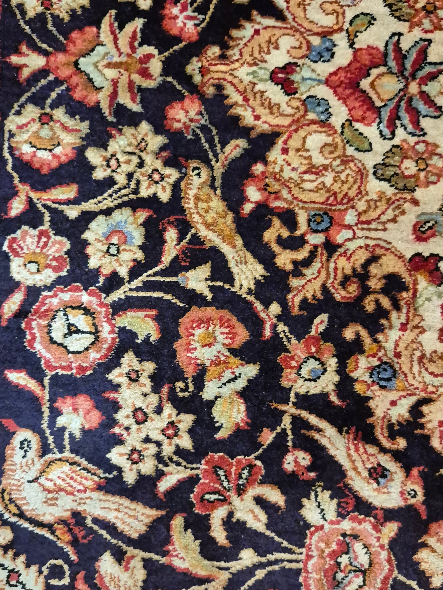 Ghom Seide Teppich Seide auf Seide florales Medaillon feine Knüpfung