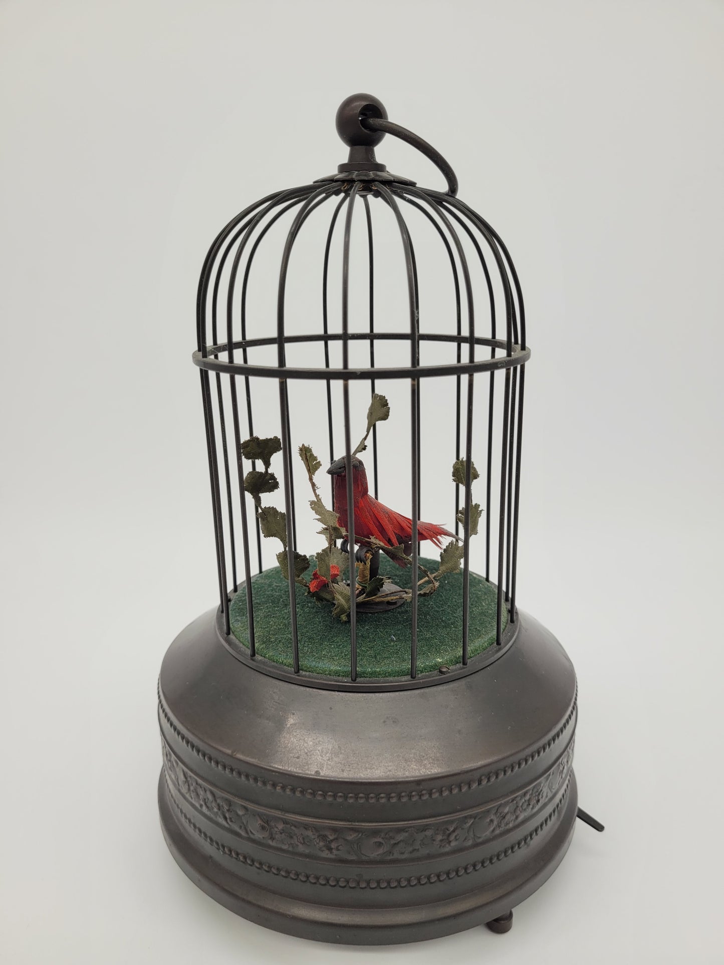 Singvogelautomat Spieluhr Griesbaum Singender Vogel im Käfig Vintage