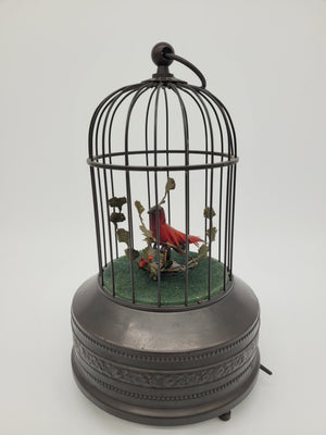 Singvogelautomat Spieluhr Griesbaum Singender Vogel im Käfig Vintage