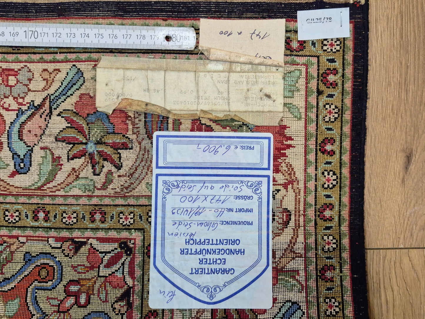 Ghom Seide Teppich Seide auf Seide florales Medaillon feine Knüpfung