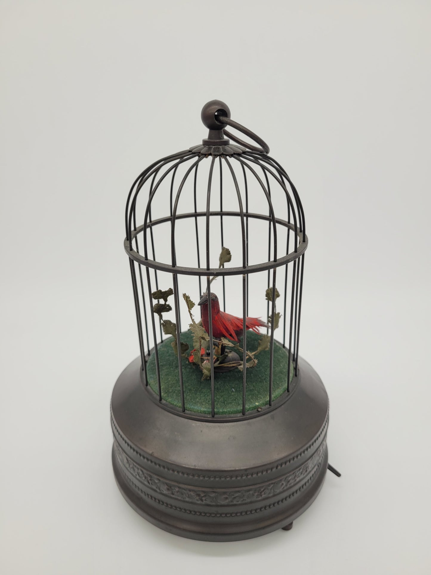 Singvogelautomat Spieluhr Griesbaum Singender Vogel im Käfig Vintage