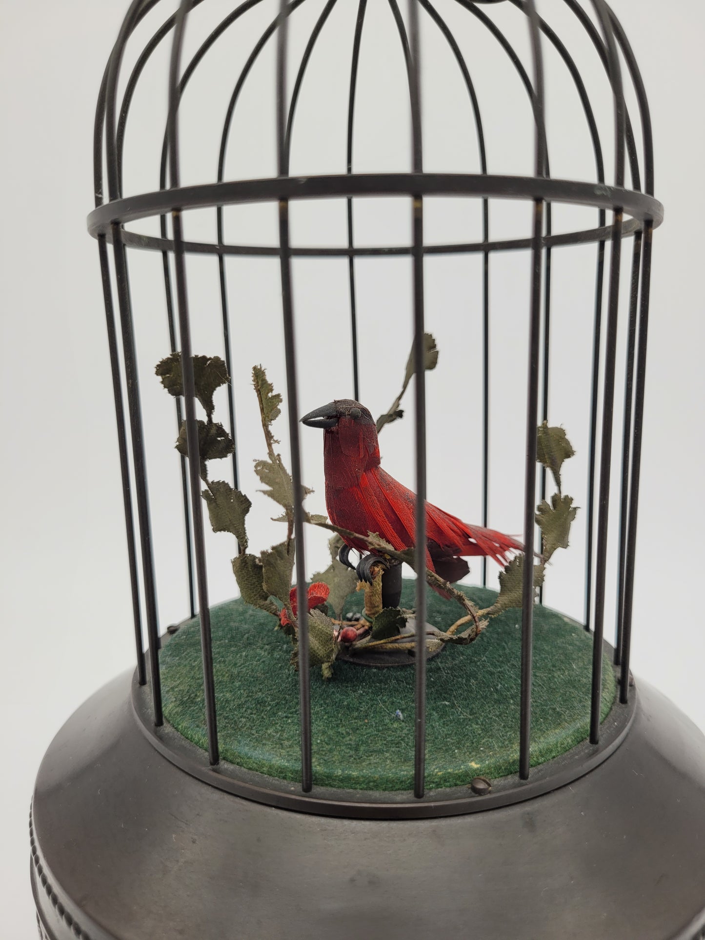 Singvogelautomat Spieluhr Griesbaum Singender Vogel im Käfig Vintage