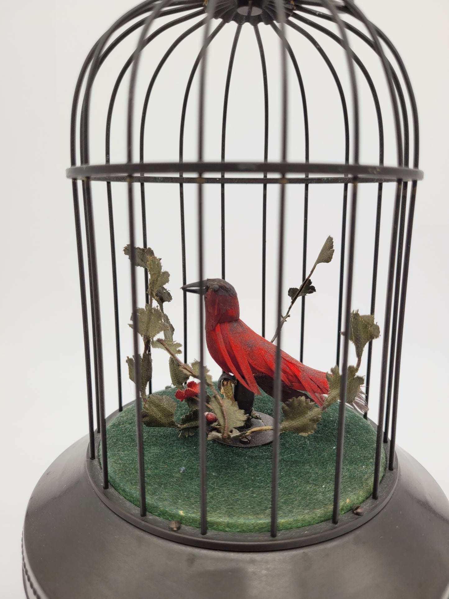 Singvogelautomat Spieluhr Griesbaum Singender Vogel im Käfig Vintage