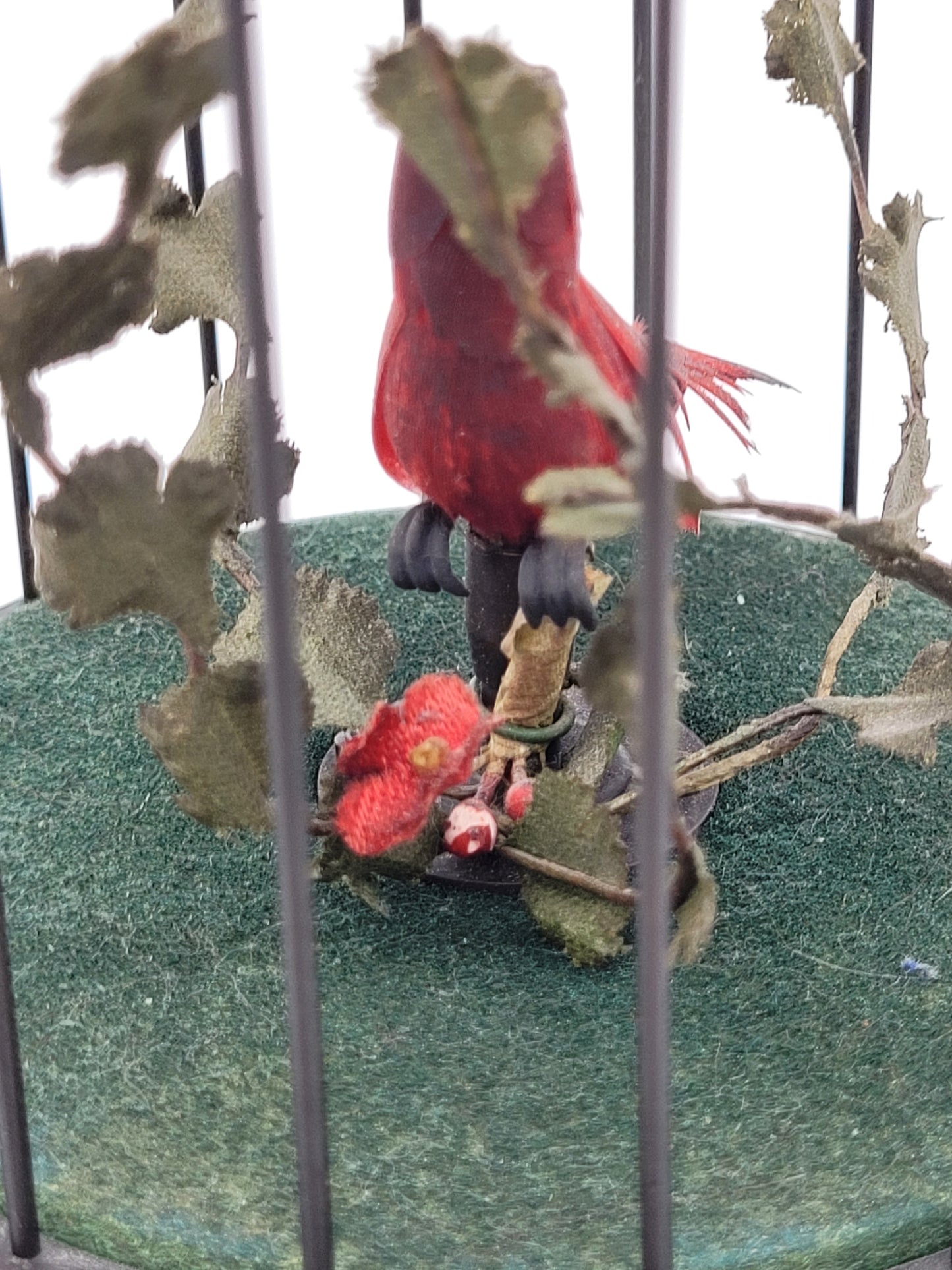 Singvogelautomat Spieluhr Griesbaum Singender Vogel im Käfig Vintage