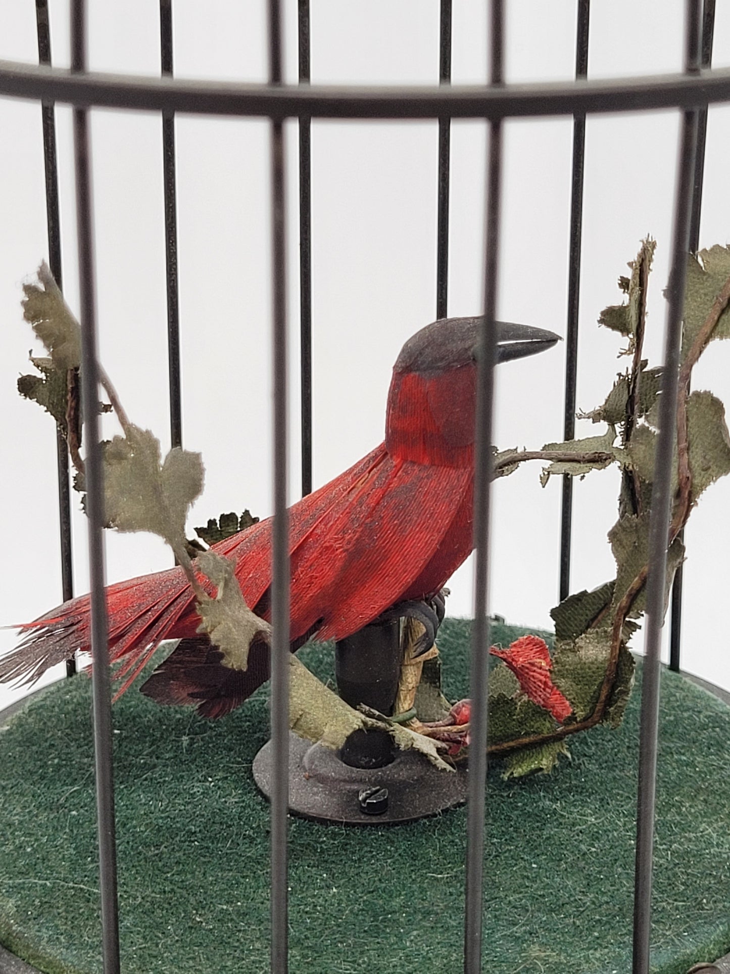 Singvogelautomat Spieluhr Griesbaum Singender Vogel im Käfig Vintage