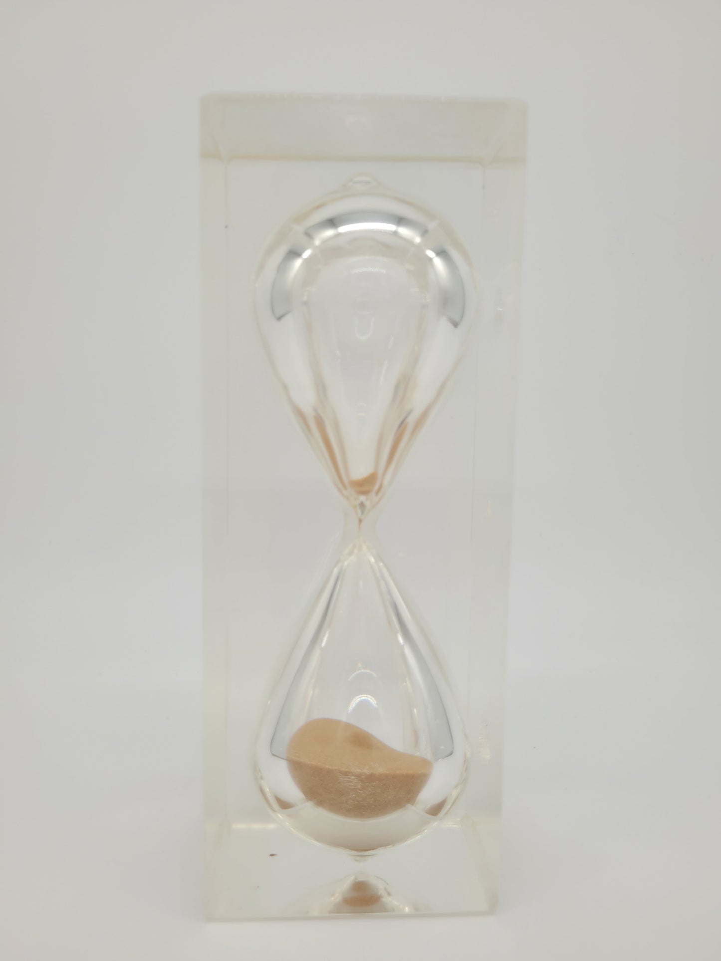 Sanduhr im Acrylblock Vintage Design Mid-Century Retro