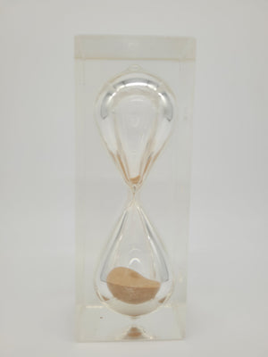 Sanduhr im Acrylblock Vintage Design Mid-Century Retro