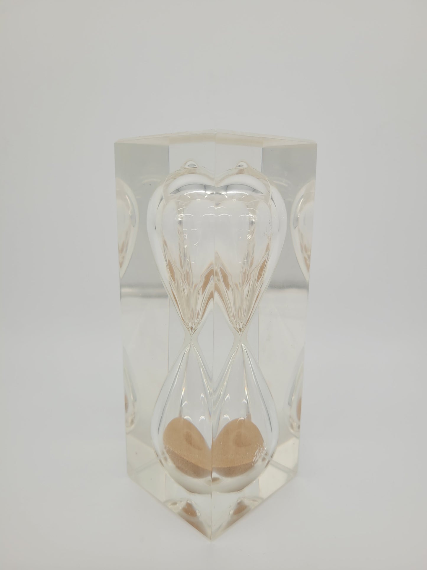 Sanduhr im Acrylblock Vintage Design Mid-Century Retro