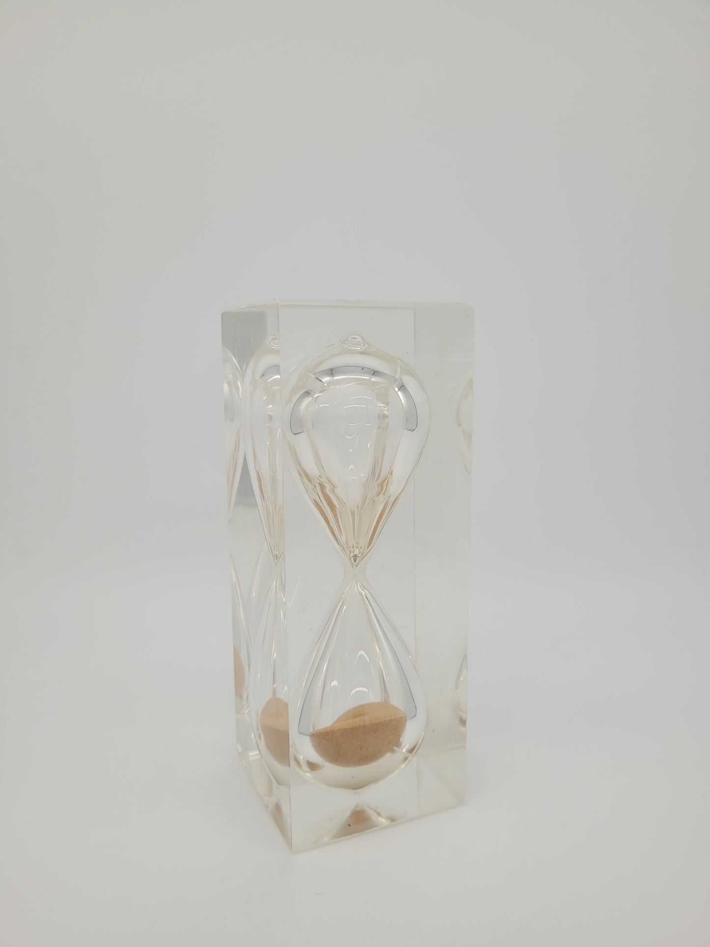 Sanduhr im Acrylblock Vintage Design Mid-Century Retro