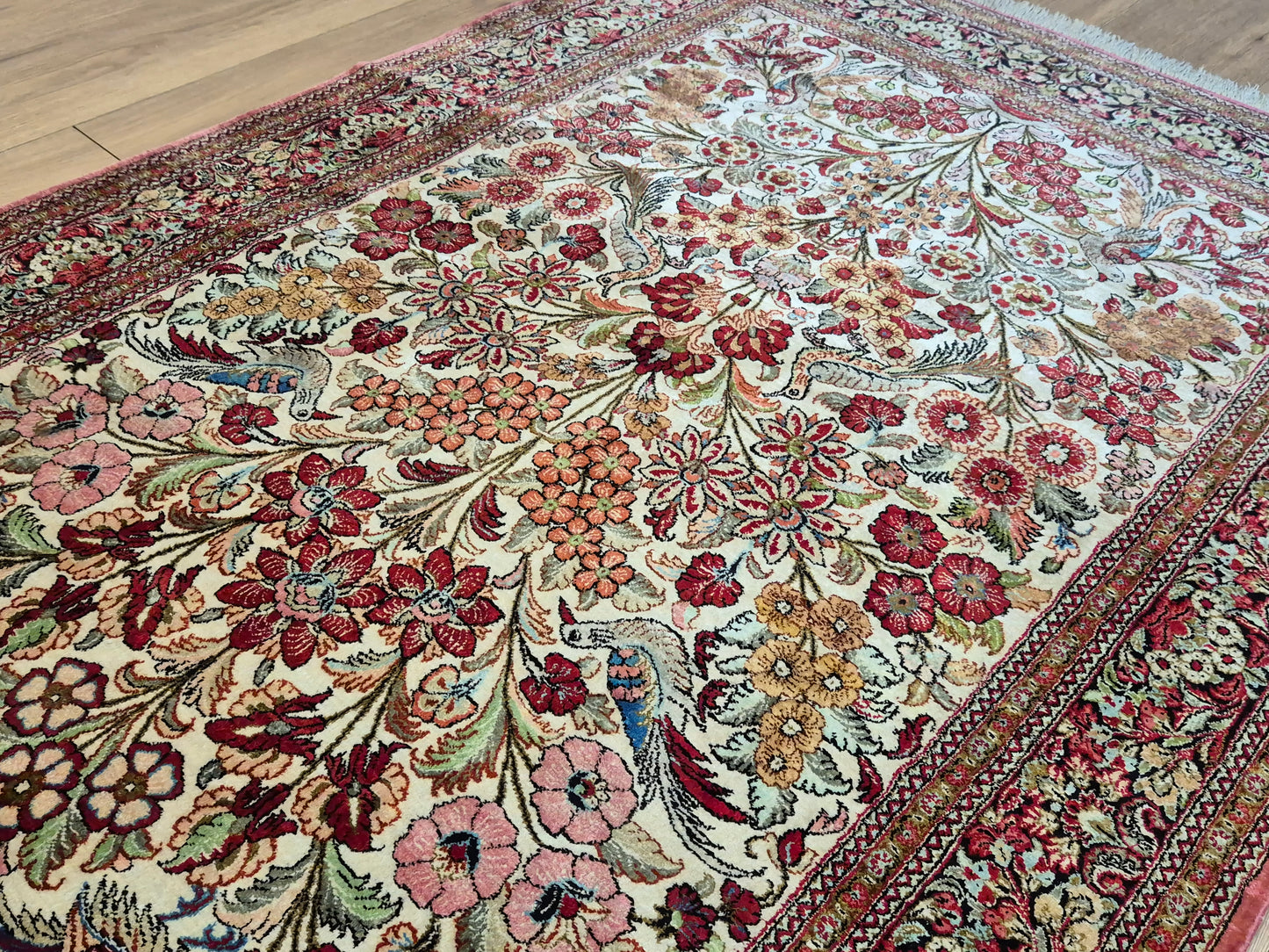 Ghom Seide Teppich Seide auf Seide Lebensbaum feine Knüpfung