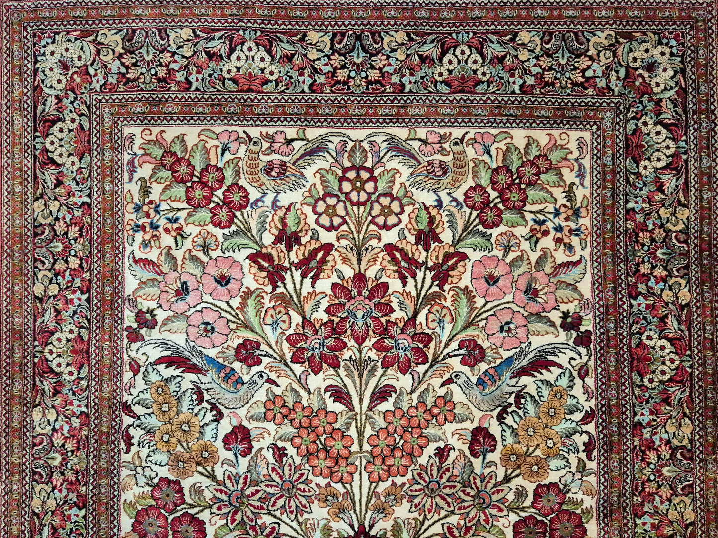 Ghom Seide Teppich Seide auf Seide Lebensbaum feine Knüpfung